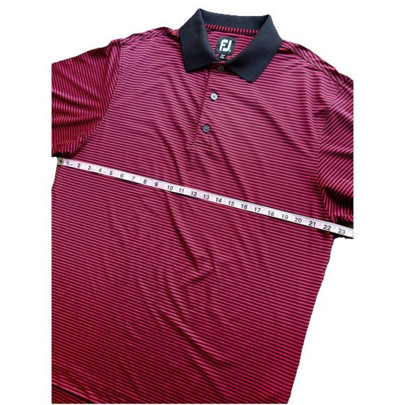 Footjoy Polo Golf Shirt Mens Medium Spain Performance Active Stretchy Striped - Picture 4 of 6